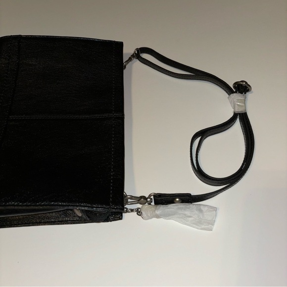 THE SAK Iris Leather Three-Way-Wear Crossbody Clutch Black Bag Small NWOT - Picture 6 of 12